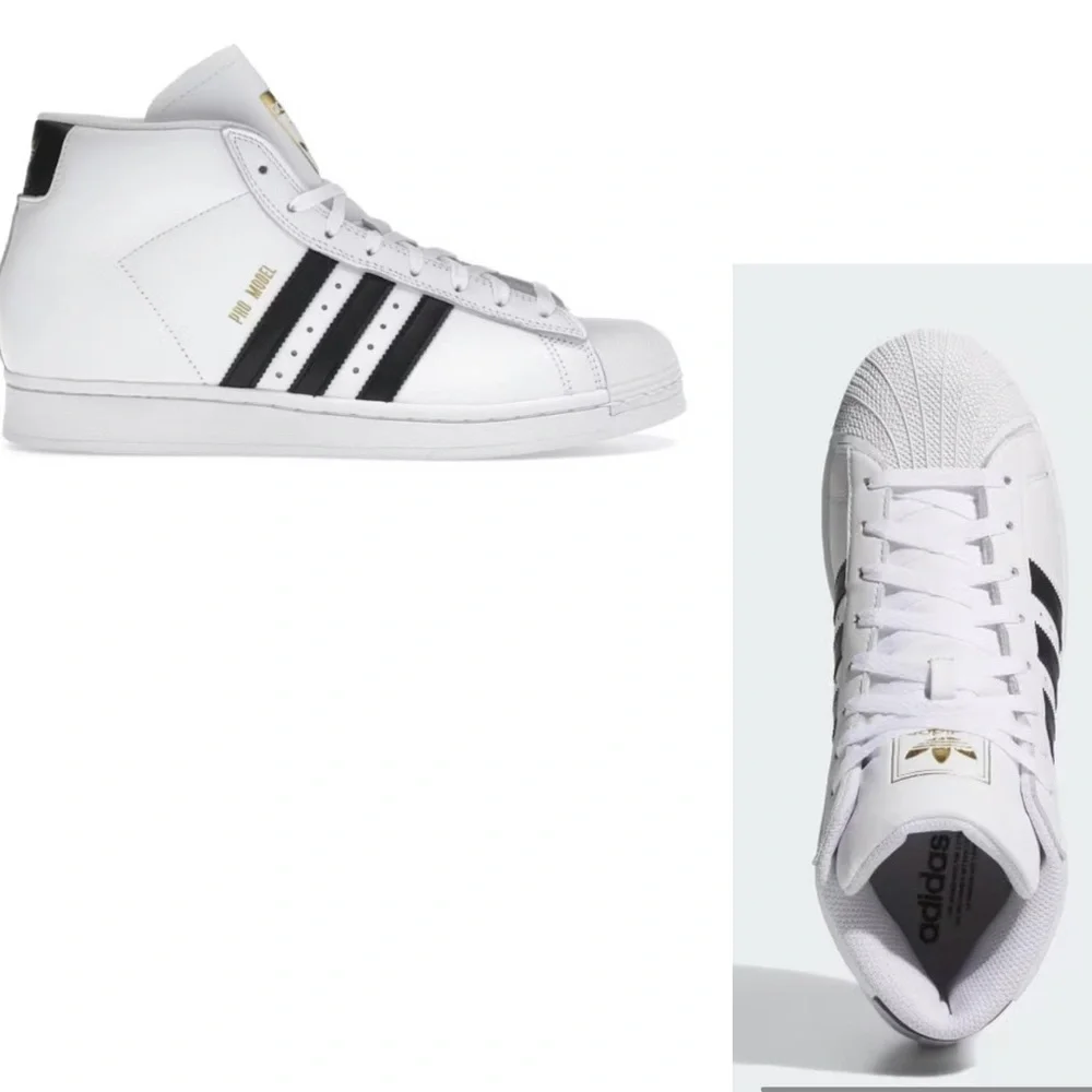 Adidas Pro Model ADV Mid Men’s Sz 9‎ Classic White/Black Basketball Shoe